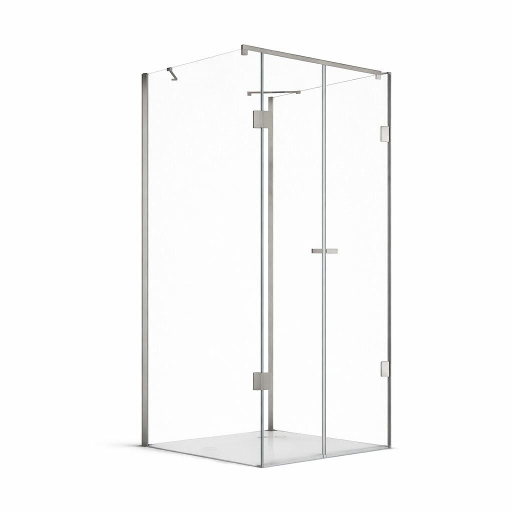 DUSCHKABINE Emma 80x120x80 x195 cm U-Form - Silberfarben, Glas (80/120/195cm) -  Glaswerk Westfalen