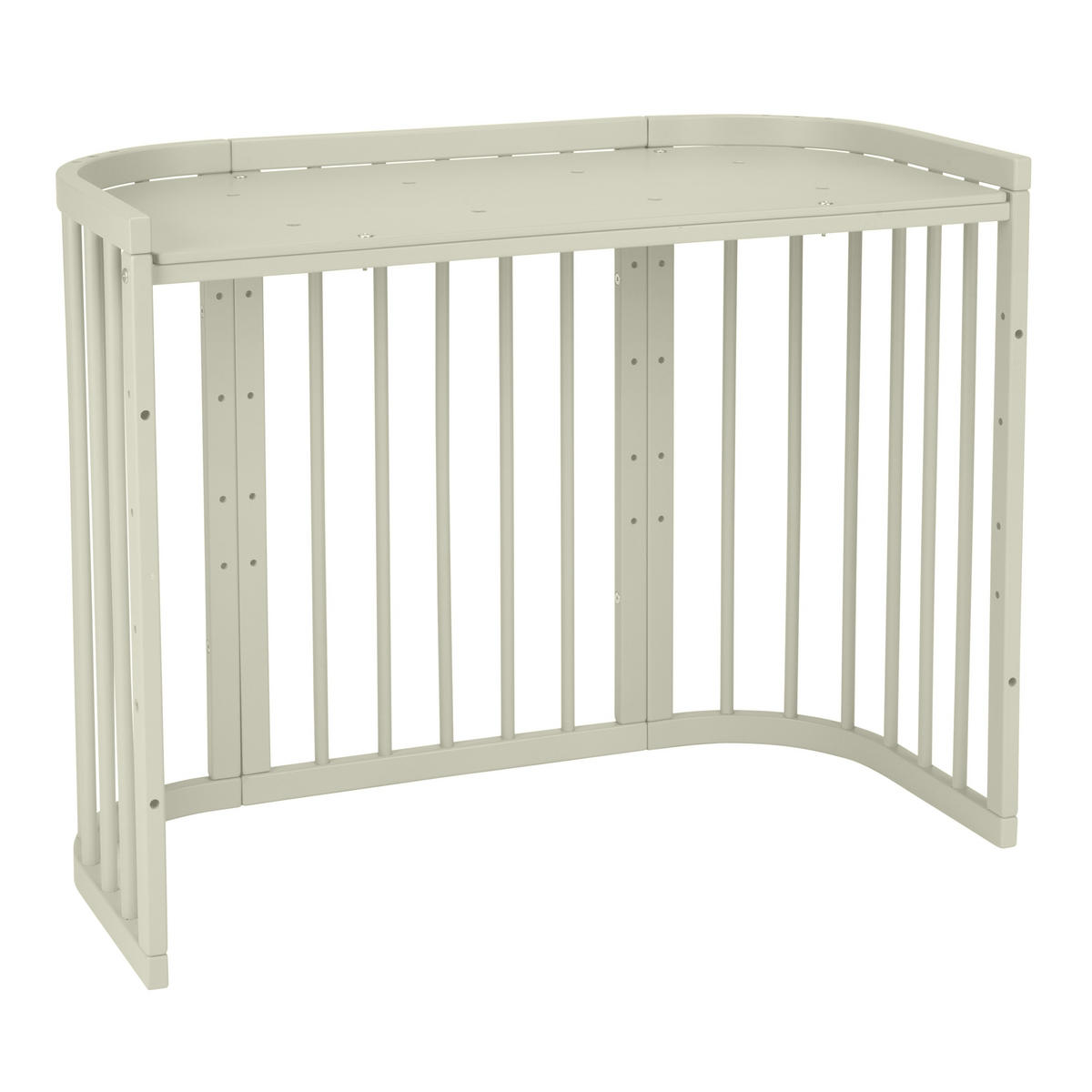 BABYBETT OLIVE, 5in1 mit Matratze - Olivgrün, Holz (65.5/92cm) - waldin