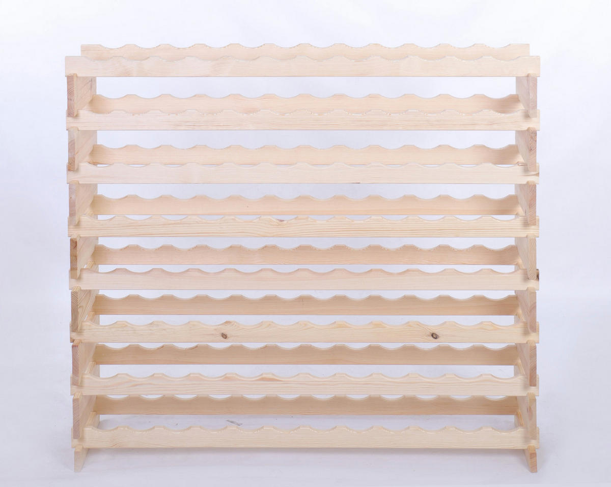 WEINREGAL VINOTECA FLEX PRO HxBxT 107x123x28cm 96 Flaschen auf 8 Ebenen Natur unbehandelt - Naturfarben, Holz (123/107/28cm) - PROREGAL