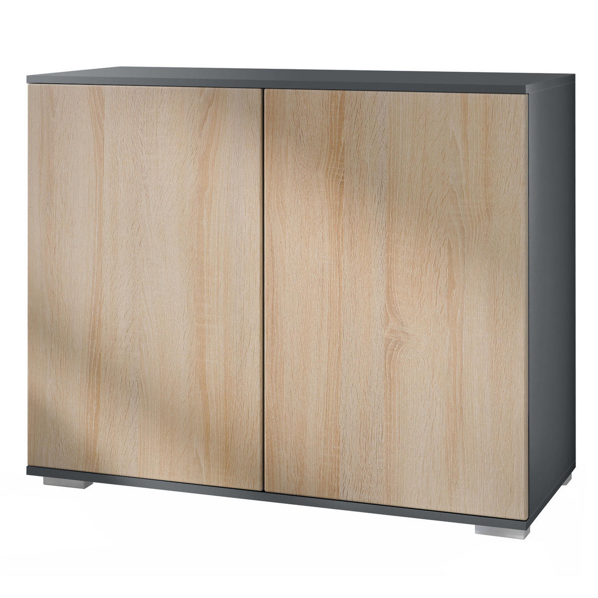 KOMMODE Skadu Eiche sägerau - Eiche San Remo, Holzwerkstoff (92.5/75.5/35cm) - Vladon