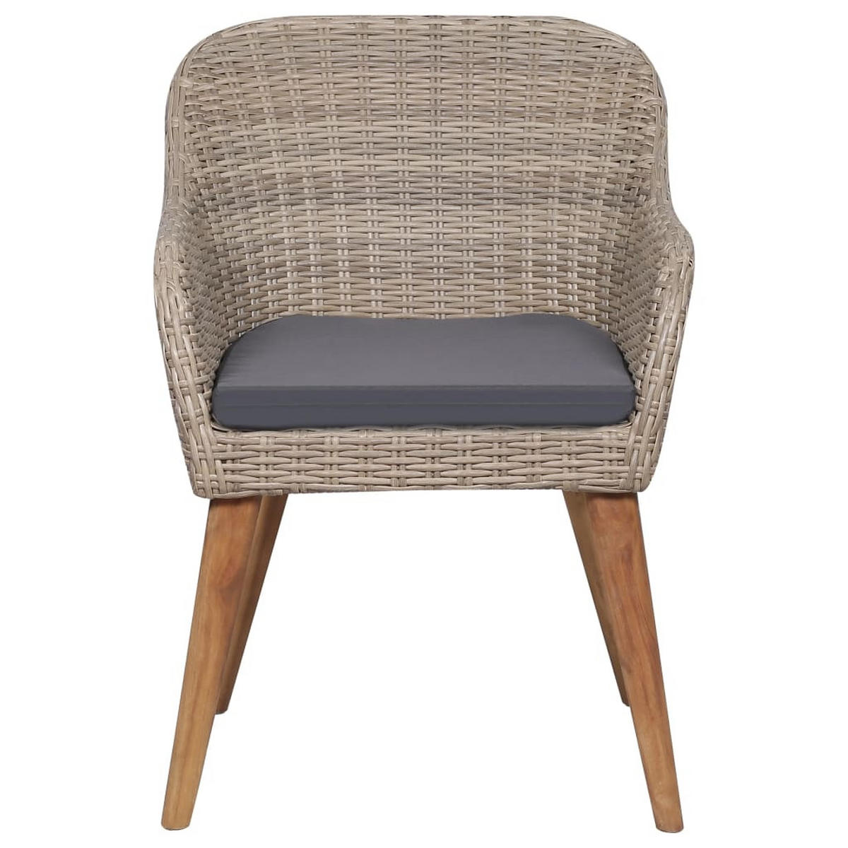 GARTENSTÜHLE Mit Polstern 2er Set Poly Rattan Braun - Braun, Kunststoff (56/82/60cm) - vidaXL