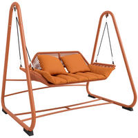 HOLLYWOODSCHAUKEL DE-07070 2-Sitzer, Geflecht-Design, Terrakotta - Terracotta, Metall (174/162/120cm) - ComfortXL