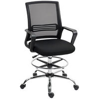 BÜROSTUHL, Höhenverstellbar Computerstuhl mit Armlehne, Schwarz - Schwarz, Kunststoff (58/123/58cm) - HOMCOM