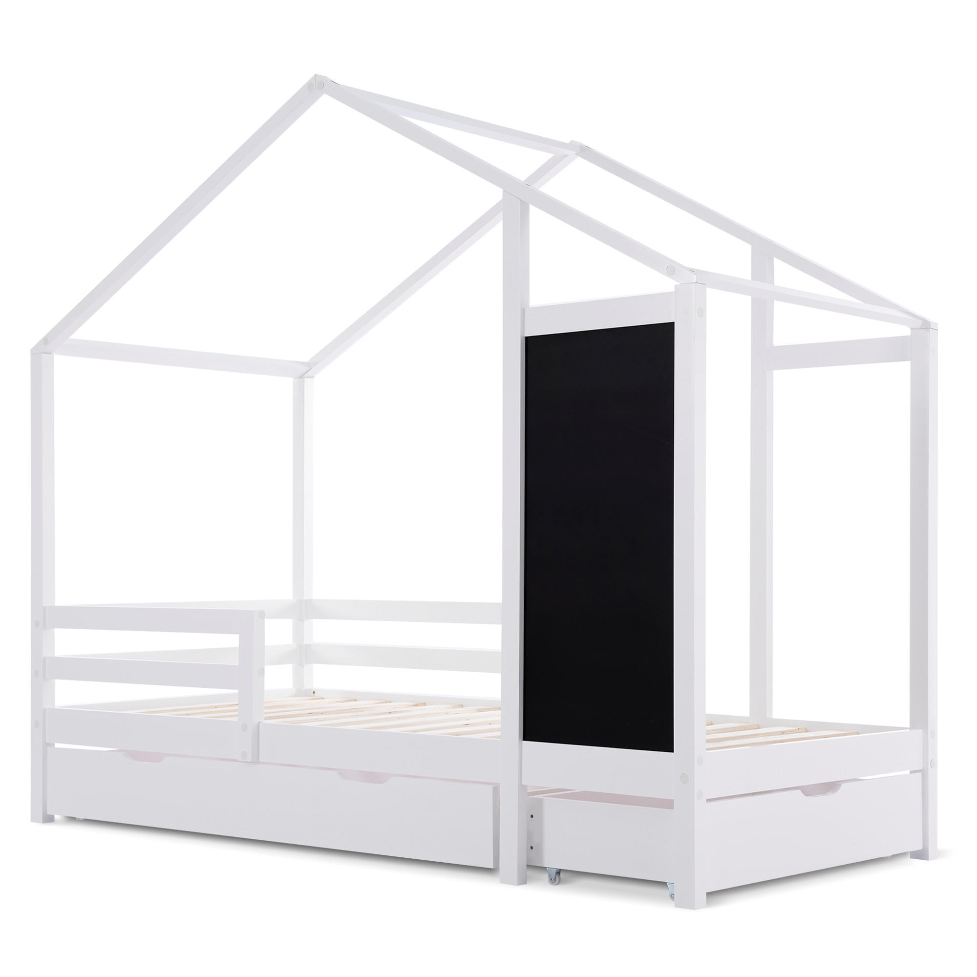 HAUSBETT Weiß - Weiß, Holz (208/177/96cm) - Urban Meuble