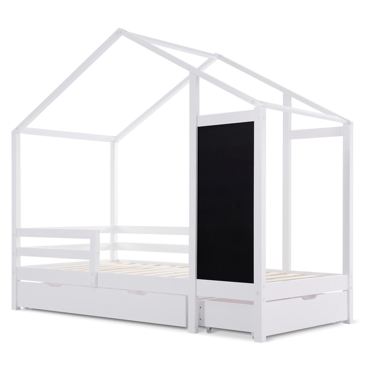HAUSBETT Weiß - Weiß, Holz (208/177/96cm) - Urban Meuble