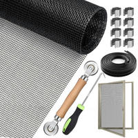 FLIEGENGITTER Fenster 120 x 250 cm Set Schwarz - Schwarz, Kunststoff (1/1/1cm)