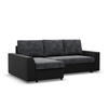ECKSOFA MIT SCHLAFFUNKTION LUGO BONELL Dunkelgrau/Schwarz - Dunkelgrau/Schwarz, Textil (140/243cm) - Mebligo
