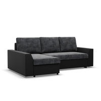 ECKSOFA MIT SCHLAFFUNKTION LUGO BONELL Dunkelgrau/Schwarz - Dunkelgrau/Schwarz, Textil (140/243cm) - Mebligo