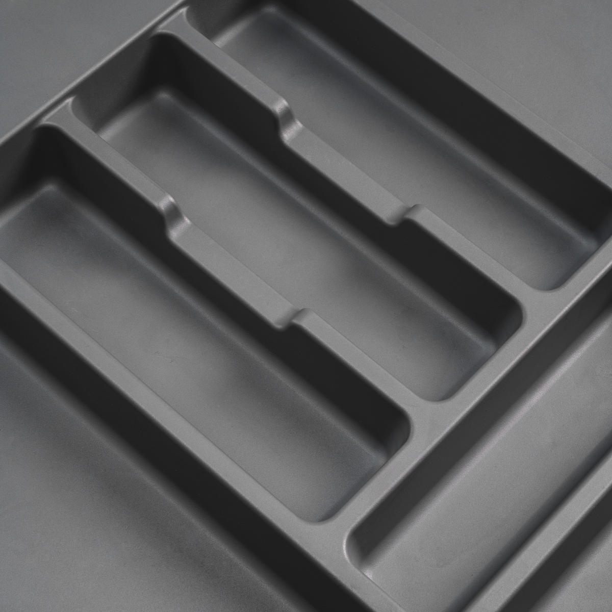 BESTECKEINSATZ Optima Vertex/Concept, Tiefe 500mm, Plattenstärkenstärke 16mm, Modul 900mm, Kunststoff, Anthrazitgrau - Anthrazit, Kunststoff (86.5/5/52cm) - EMUCA