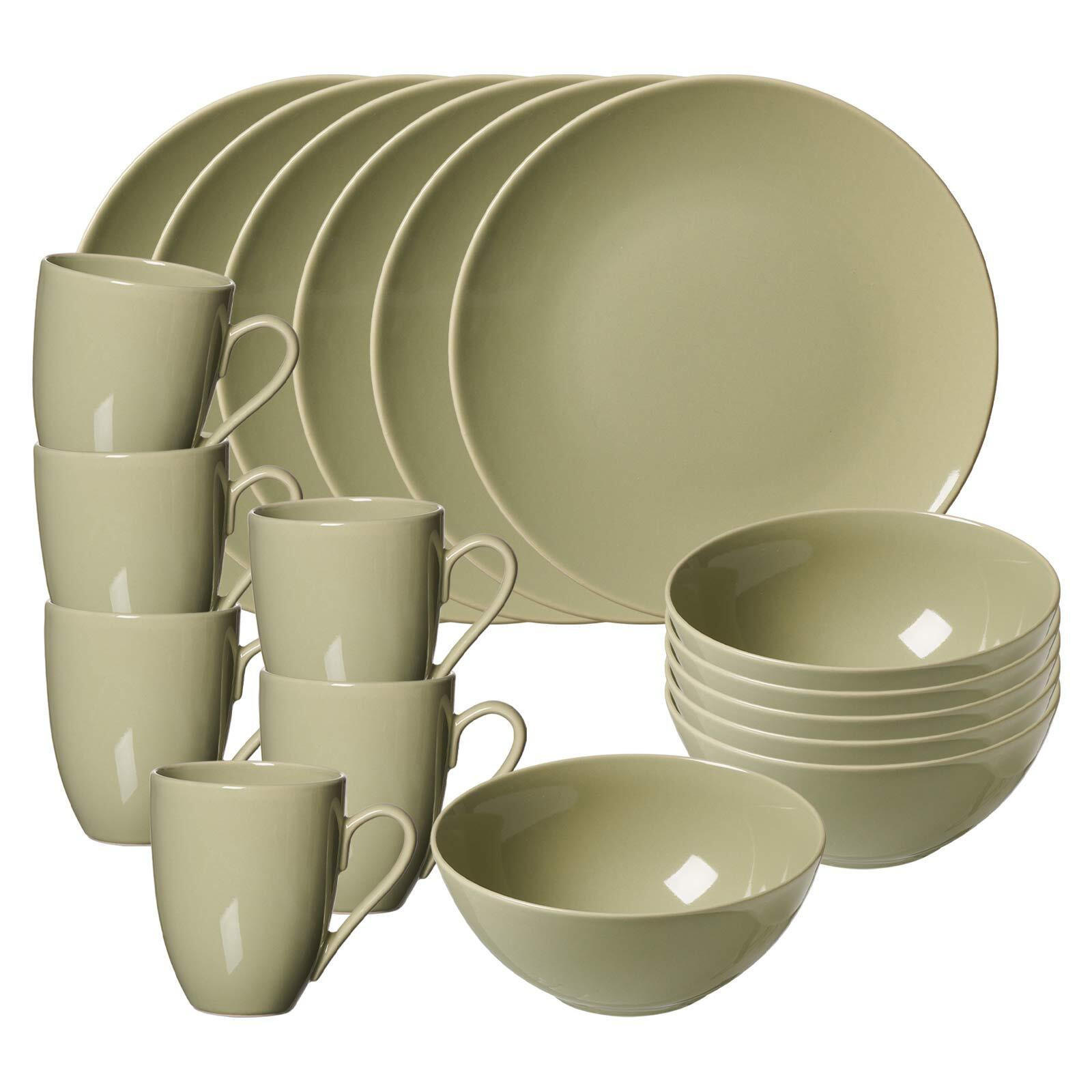 FRÜHSTÜCKS-SET Cecina Grün 18er Set - Grün, Keramik (1/1/1cm) - Ritzenhoff Breker