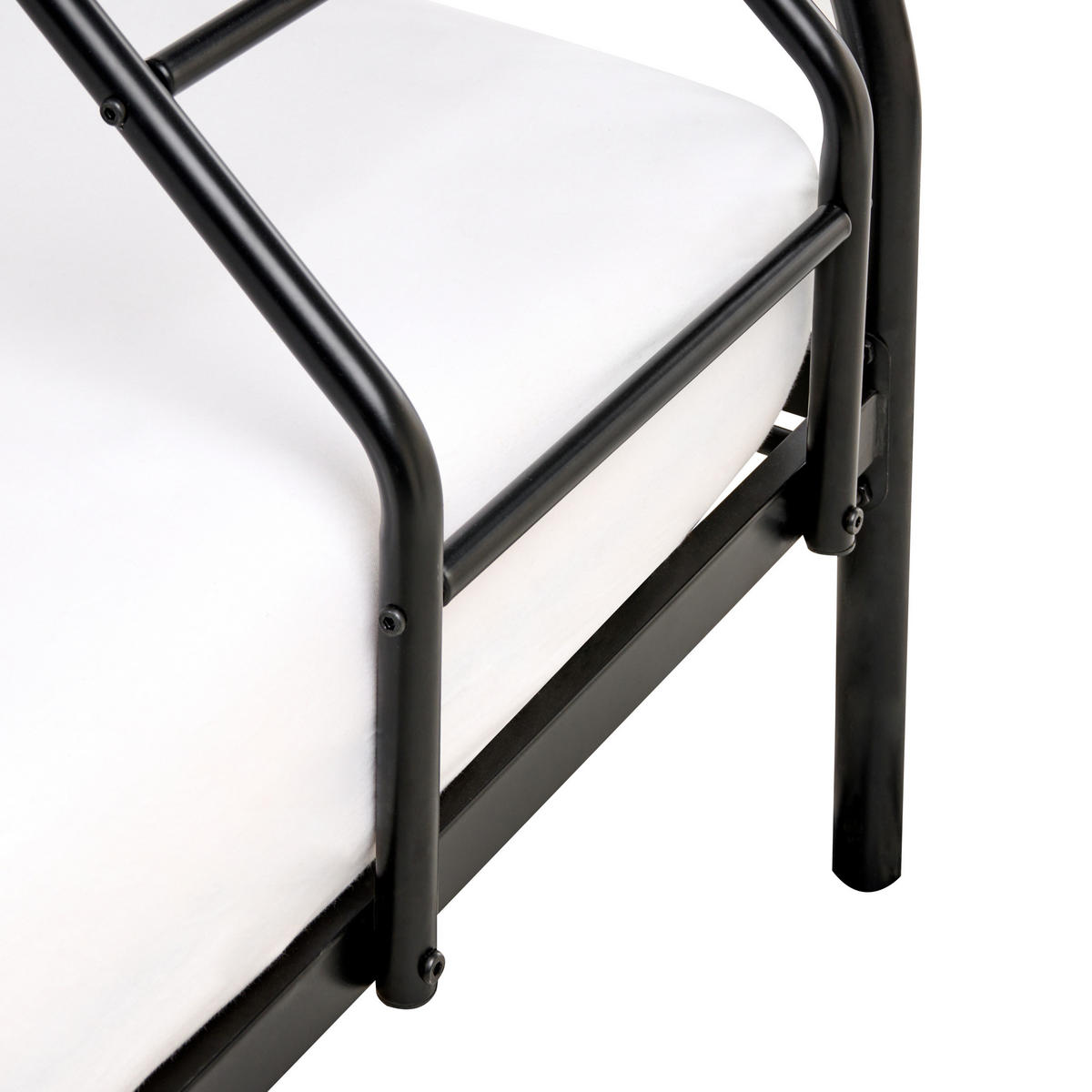 HOCHBETT 90-140/200 cm Schwarz Chamonix - Schwarz, Metall (140/200cm) - Beliani