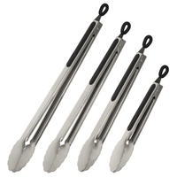 GRILLZANGEN 4er-Set, schwarz, Edelstahl - Edelstahlfarben, Metall (44.5cm) - bremermann