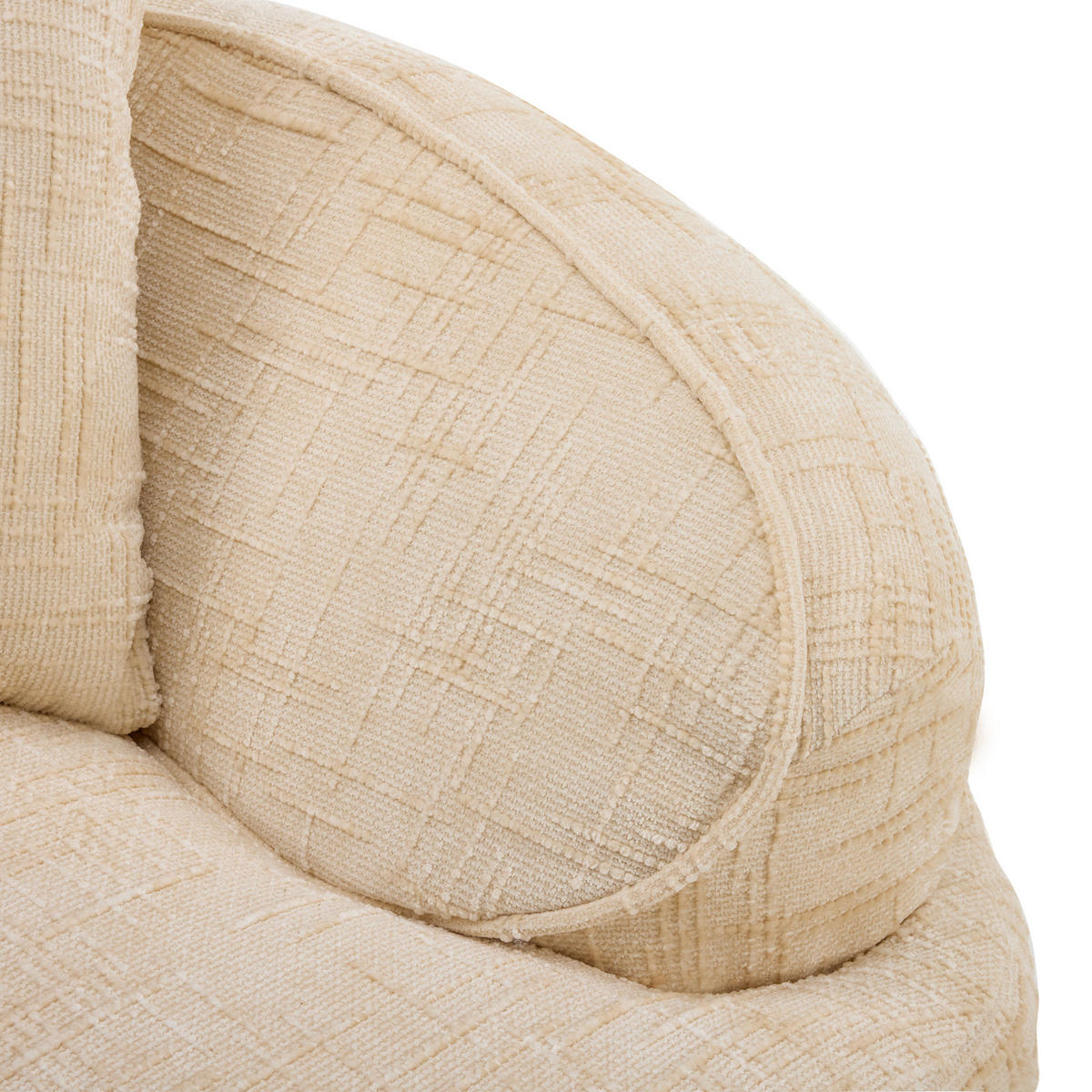 2-SITZER-SOFA DE-34984 gebogen mit 2 Kissen Beige - Beige, Textil (87/65/170cm) - ComfortXL