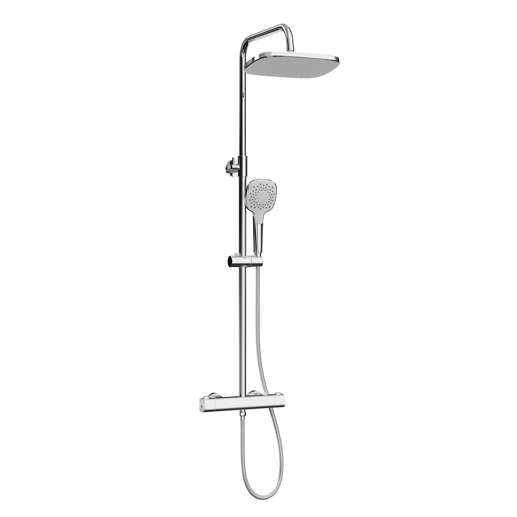 ÜBERKOPFBRAUSESET mit Handbrause Thermostat Chrom - Chromfarben, Metall (27/120/46.2cm) - EMKE
