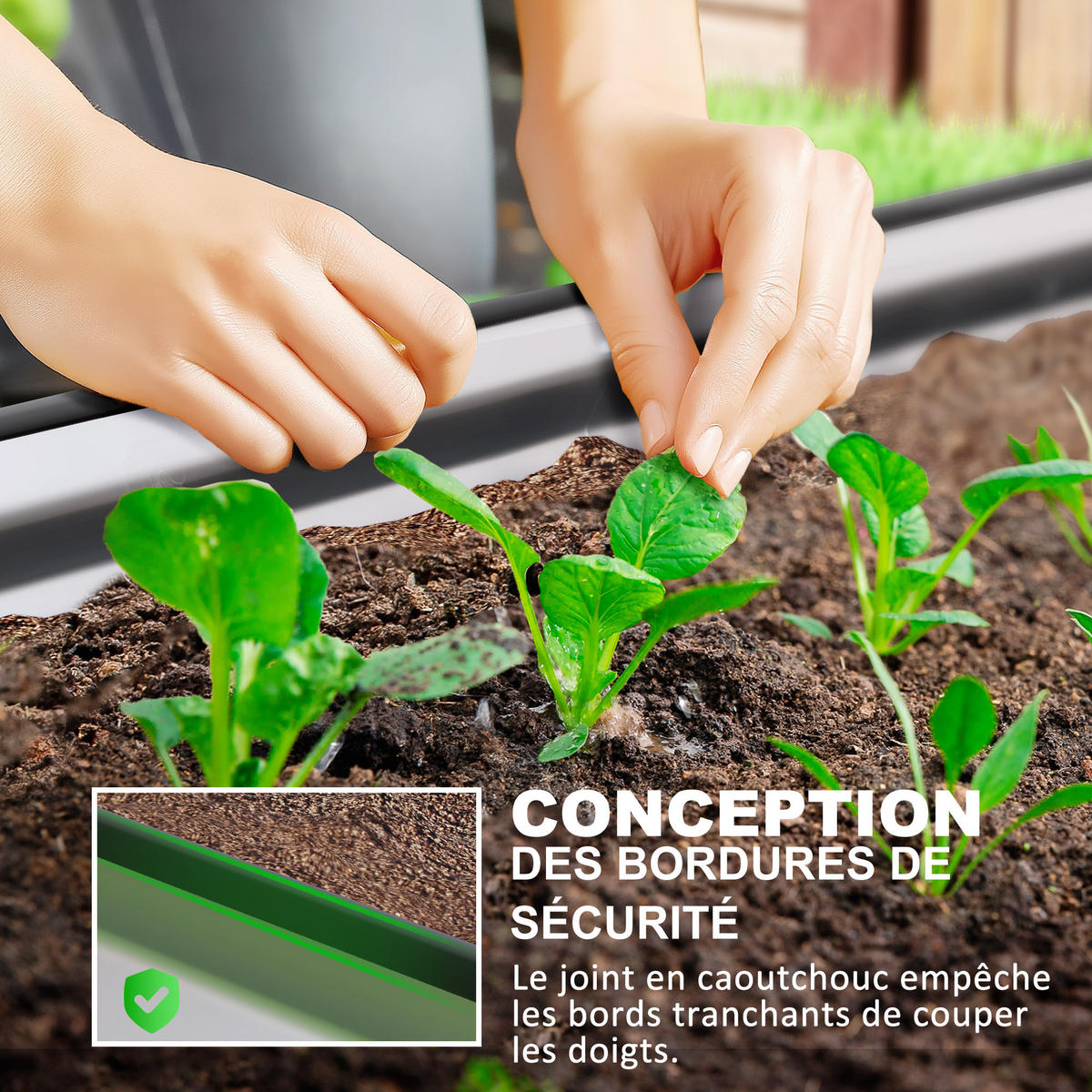 HOCHBEET-SET DE-12173 2er-Set 152/91/30 cm mit Gummikante Silber - Silberfarben, Metall (152/30/91cm) - ComfortXL