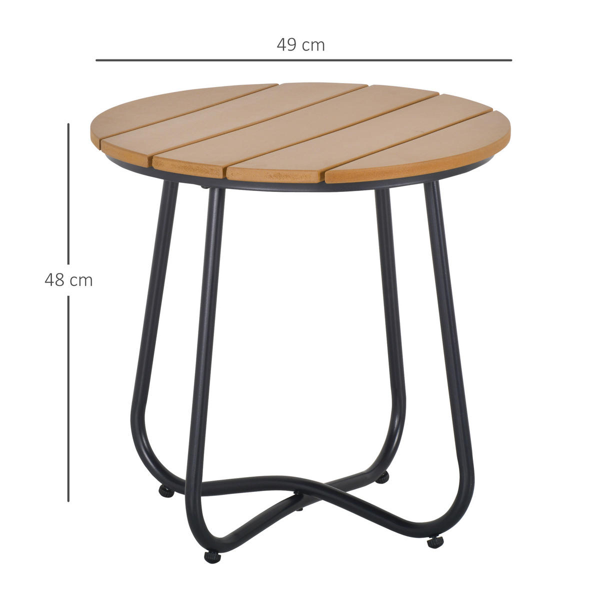 GARTEN BEISTELLTISCH, Braun, Stahl - Braun, Metall (49/49/48cm) - Outsunny