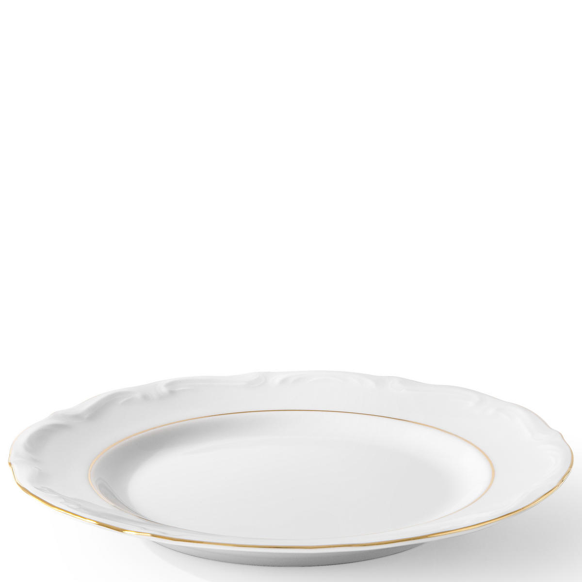 DESSERTTELLER Chodziez MARIA TERESA 6-tlg Porzellan mit Goldrand, Weiß / Gold - Goldfarben/Weiß, Keramik (19cm) - KONSIMO®