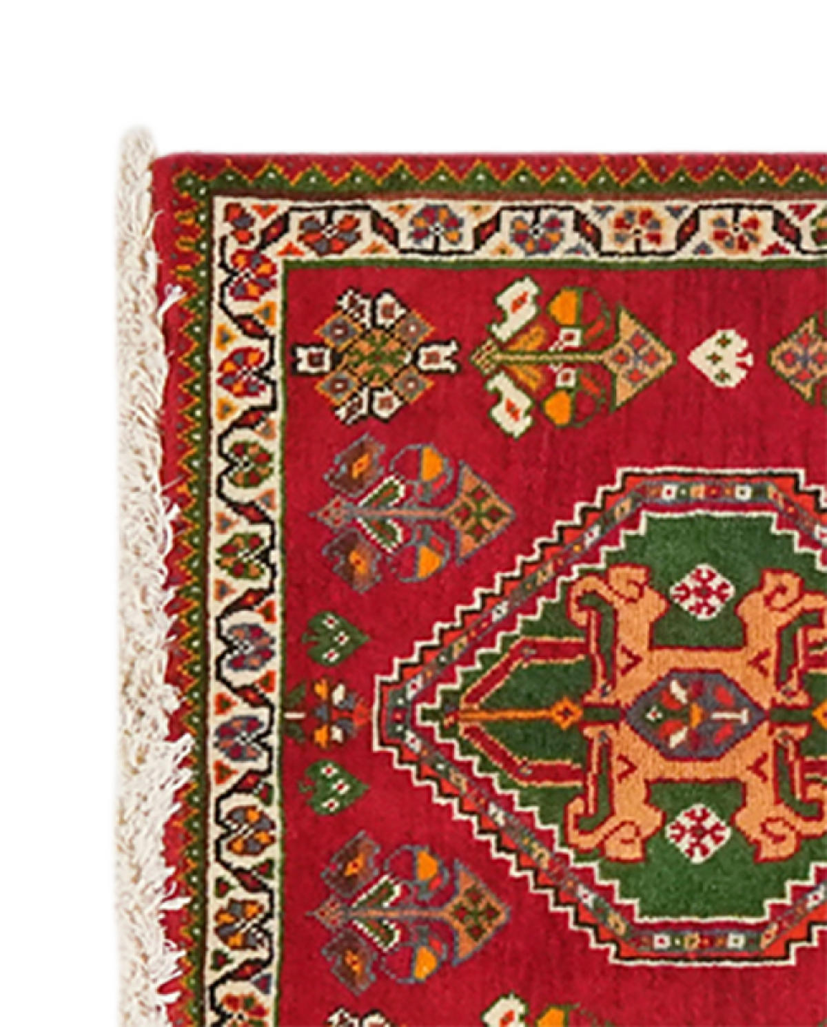 TEPPICH Gashgai Rot 50/50 cm Schurwolle - Rot, Textil (50/50cm) - Looma