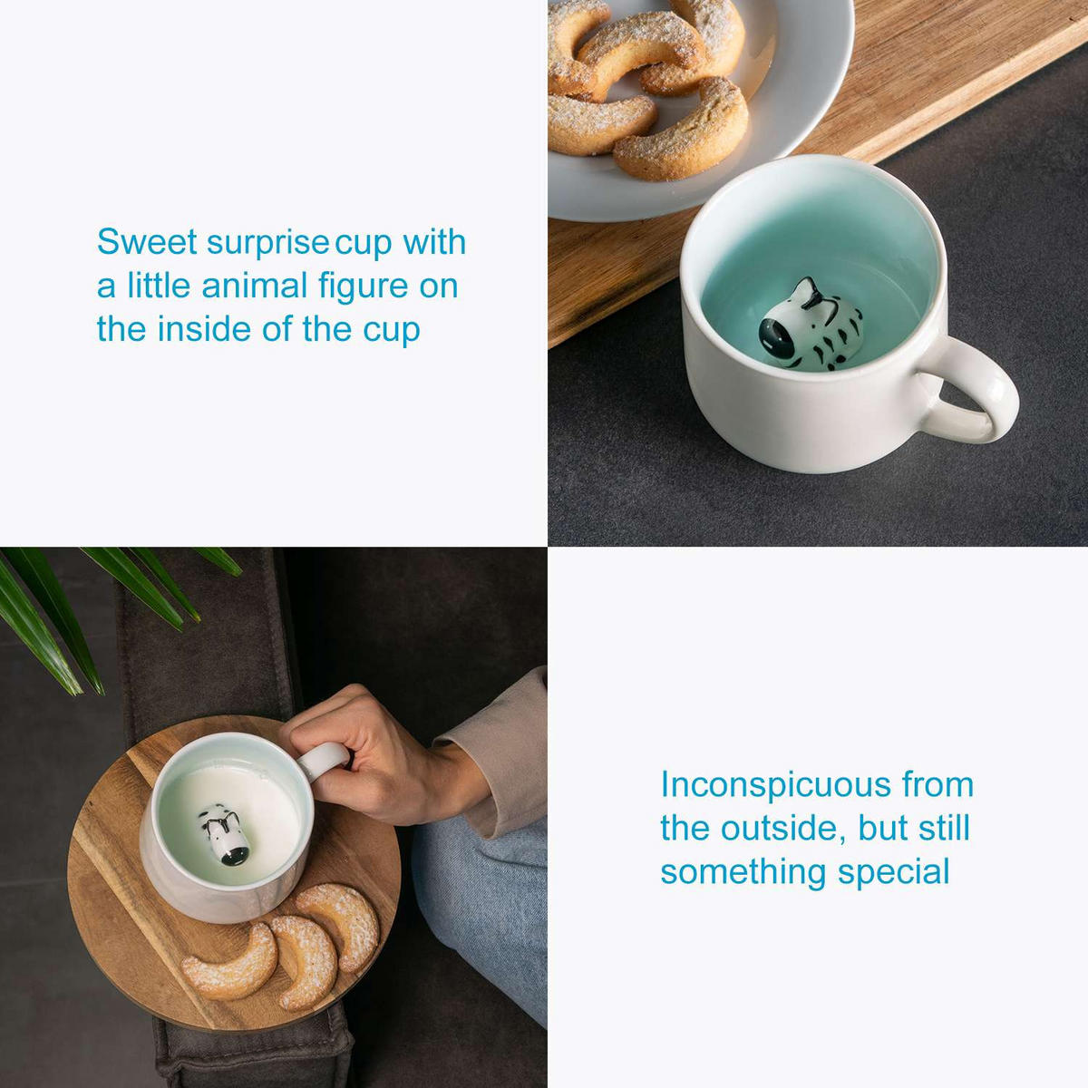 KAFFEETASSE 300ml 3D Cartoon - Weiß, Keramik (0.3L) - Intirilife