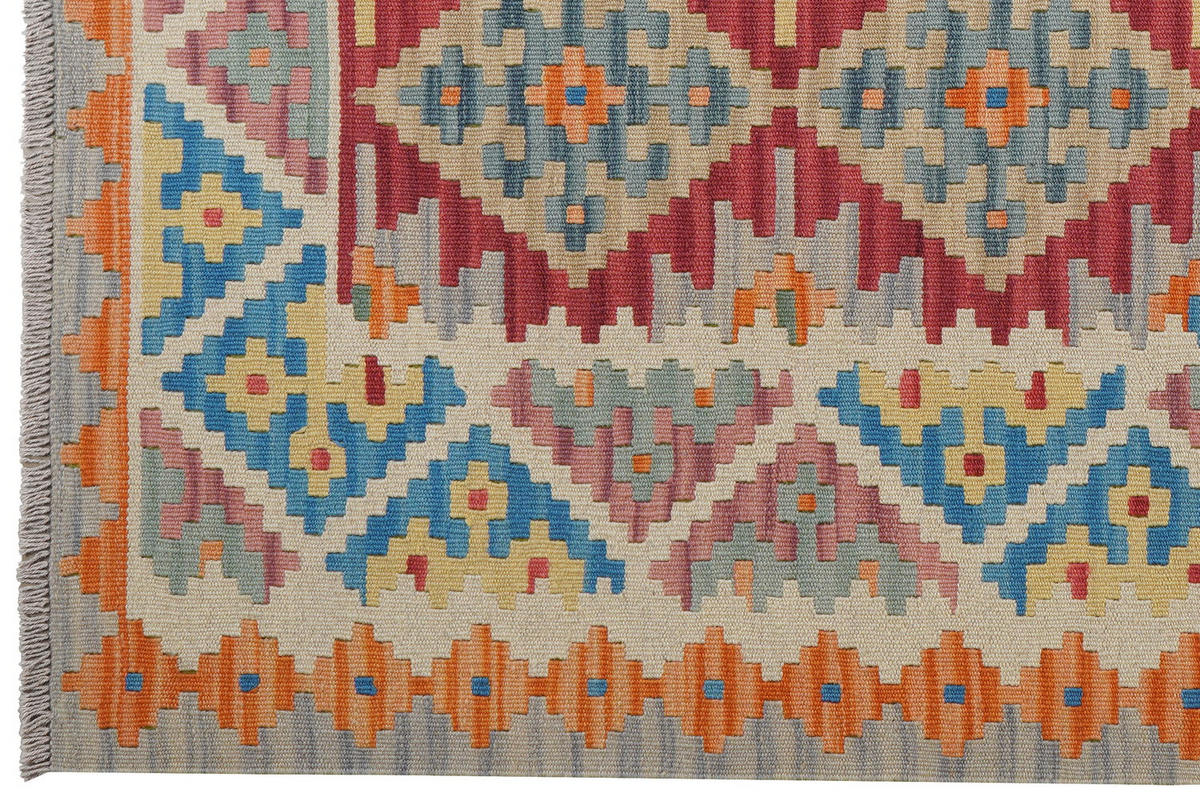 HANDWEBTEPPICH Kelim Gashgai Rot 202/156 cm Schurwolle - Rot, Textil (156/202cm) - Looma