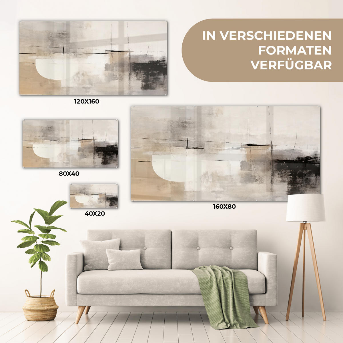 OBRAZ NA AKRYLOVOM SKLE Abstraktné - Umenie - Sivé 120x60 cm - svetlosivá, sklo (120/60cm) - MuchoWow