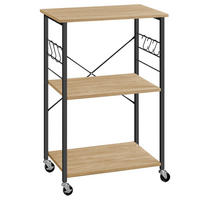 SCHRANK auf rädern, sonoma-eiche/schwarz - Beige, Holzwerkstoff (60/89/40cm)