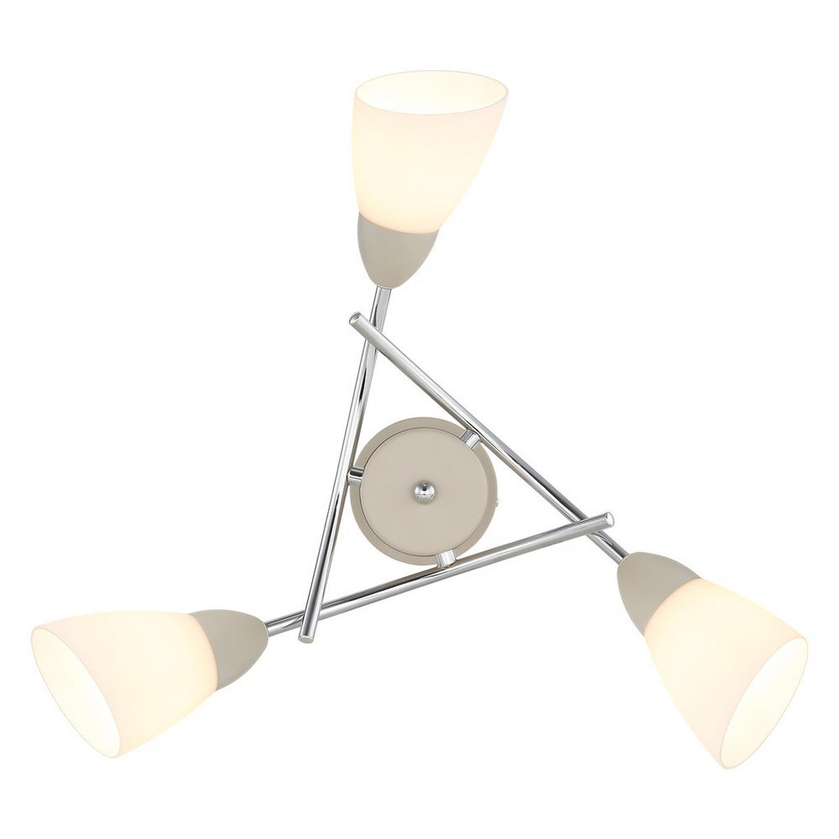 DECKENLEUCHTE PAULA Metall Sand matt 3-flammig - Bernsteinfarben, Glas (52/52/24cm) - Nowa
