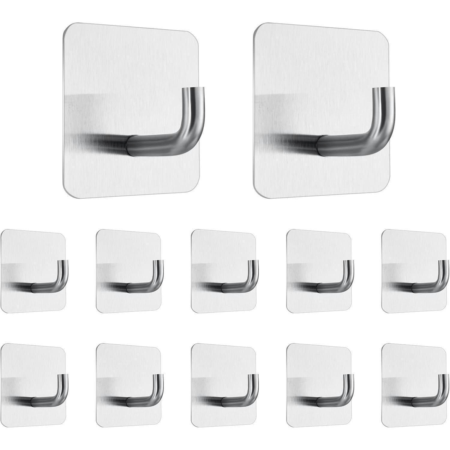 HAKEN 12-teiliges Set Edelstahl Quadrat - Silberfarben, Metall (4.5/1.5/4.5cm)