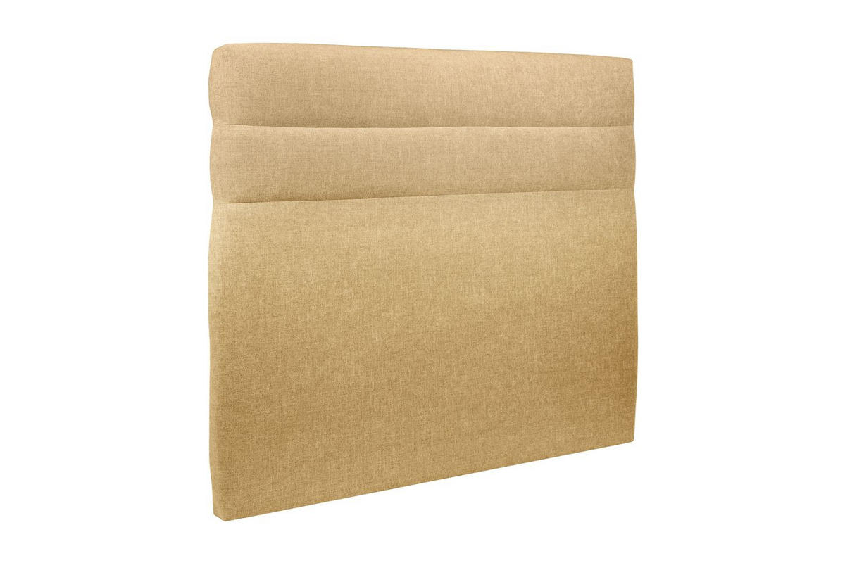 KOPFTEIL Modell Linien – Gelber Stoff 140 cm - Gelb/Beige, Holz (140/120/10cm) - Sommeil de Plomb