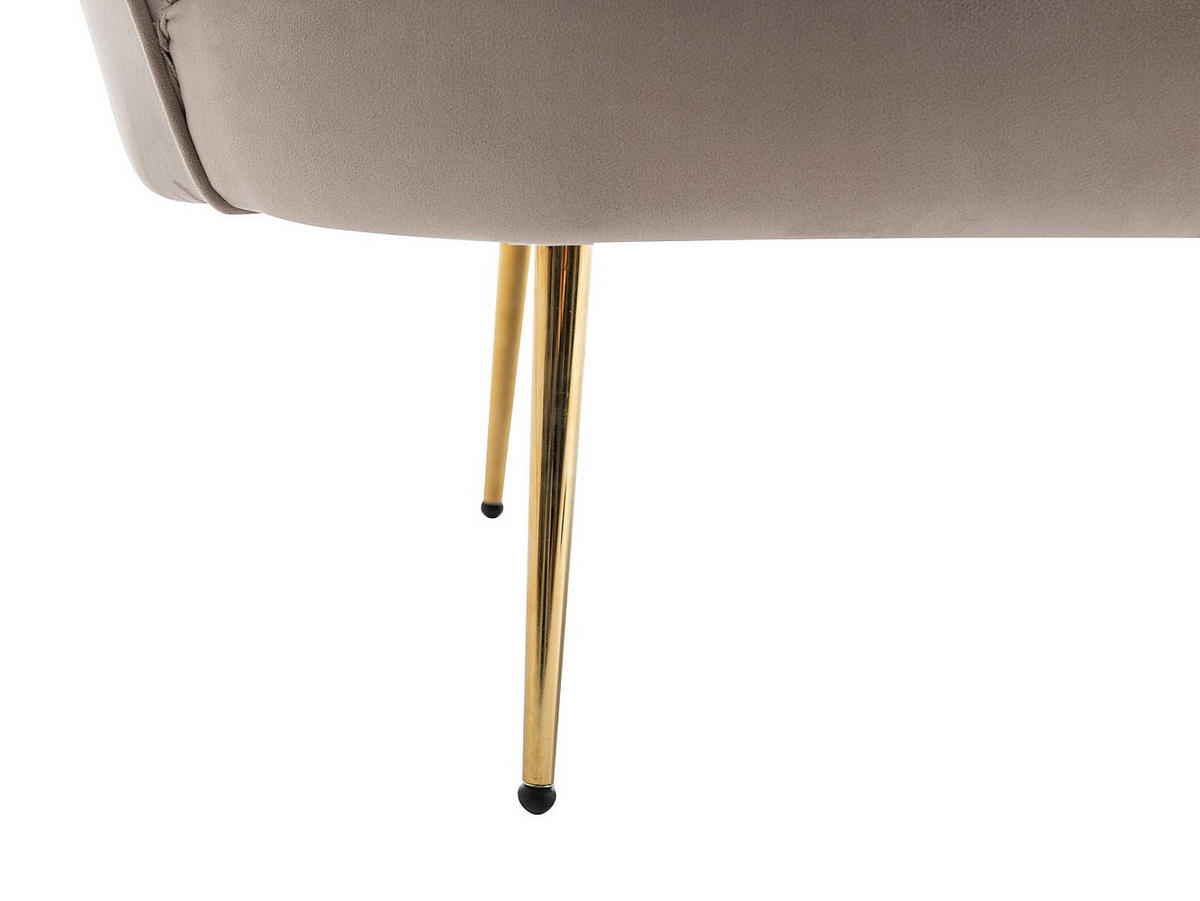 SOFA ohne Schlafmöglichkeit - 2 Personen-Sitzer - Samt, Stoff - Taupe - - Taupe, Textil (124/78/73cm) - Vente-Unique