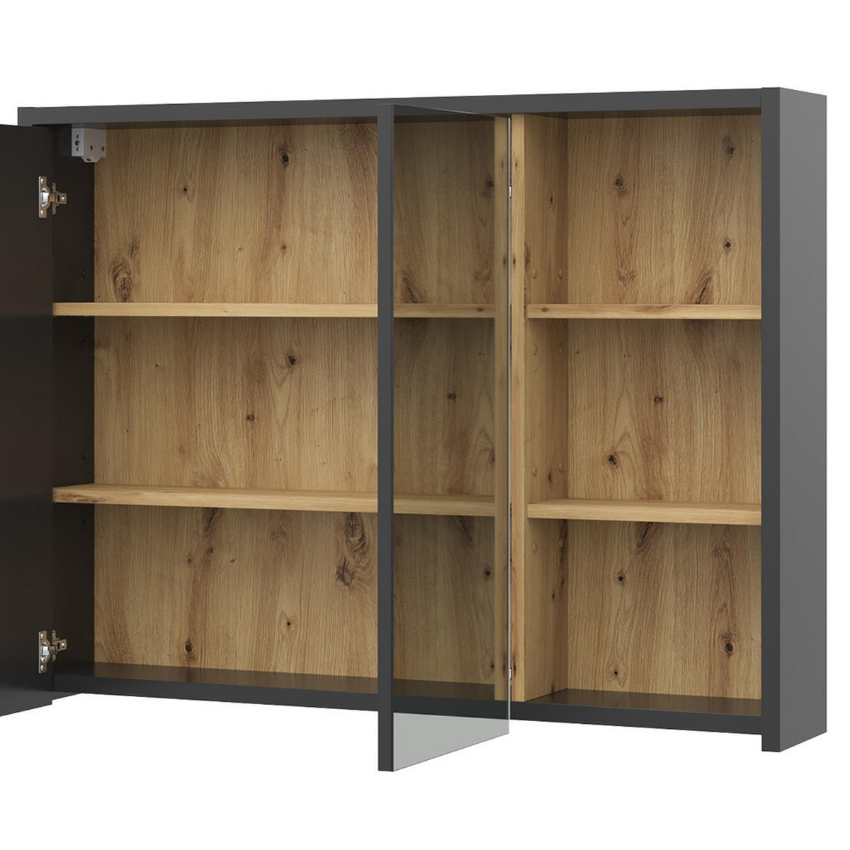 BADSPIEGELSCHRANK Viola Artisan-Eiche 100 x 75 cm - Eiche Artisan, Holzwerkstoff (100/75/18cm) - Vicco