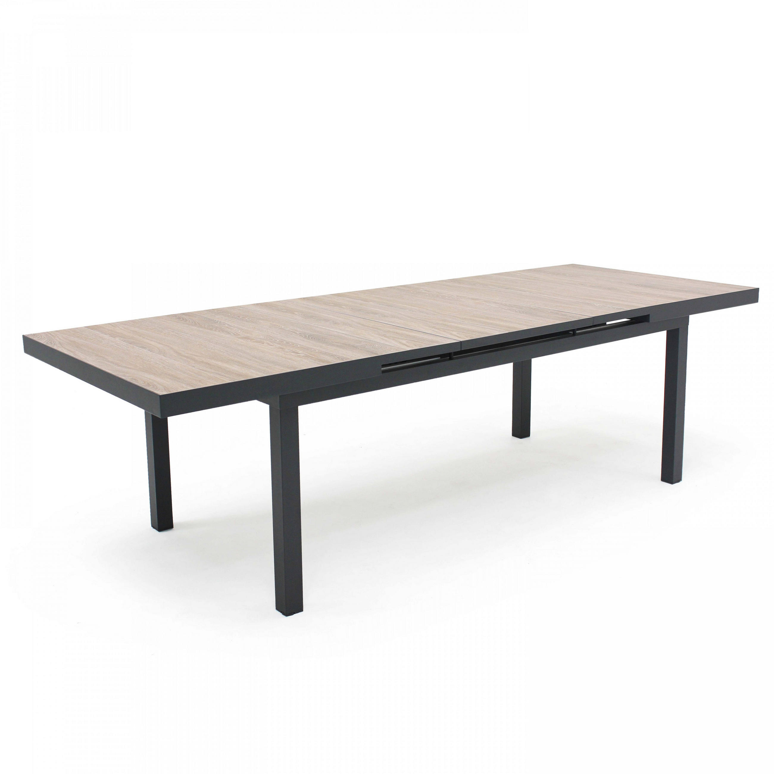GARTENTISCH ., Braun/Grau - Grau, Metall (260/100/75cm) - Oviala