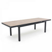 GARTENTISCH ., Braun/Grau - Grau, Metall (260/100/75cm) - Oviala