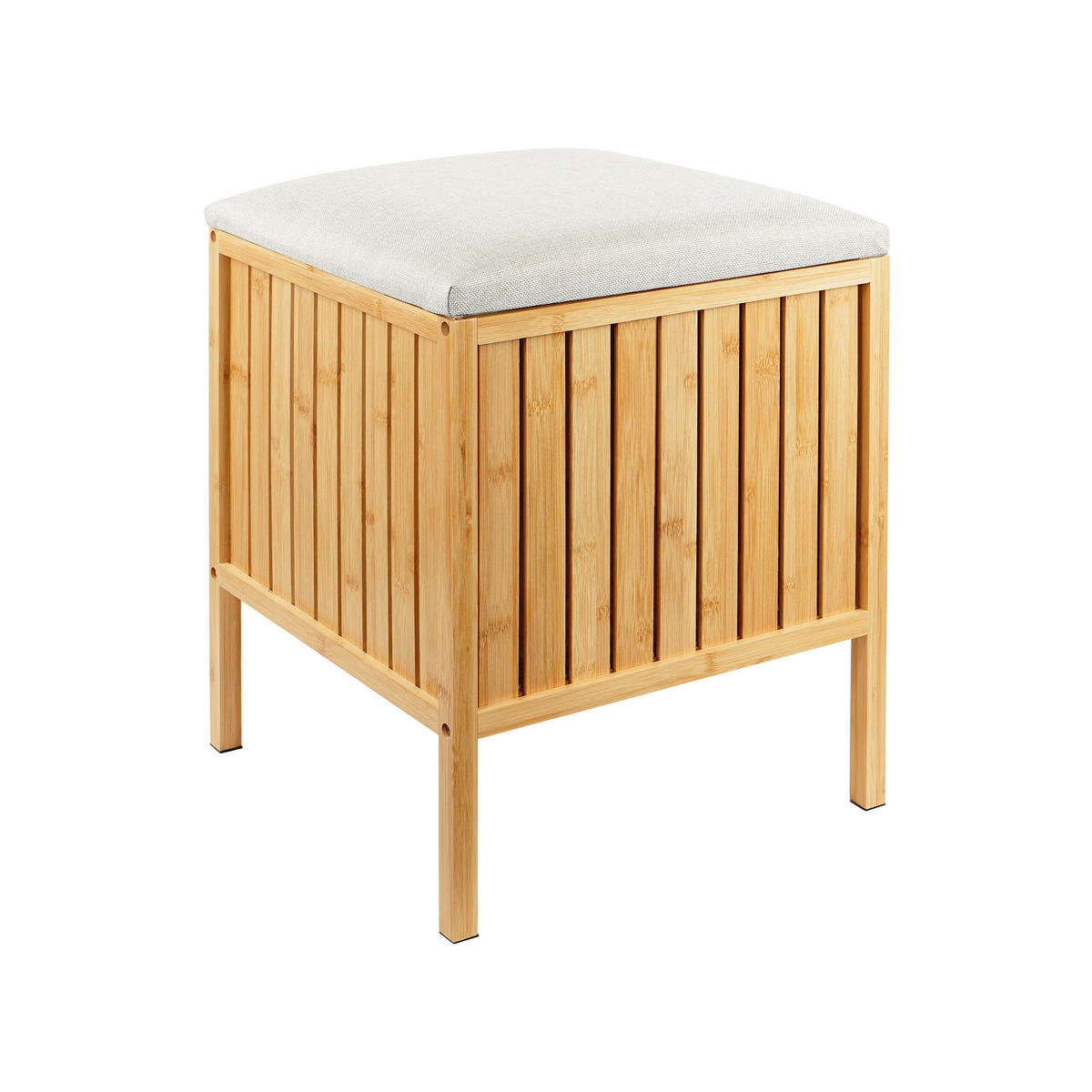 KOŠ prádla - krémová/světle hnědá, dřevo/textil (39/52/39cm) - Relaxdays