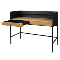 SCHREIBTISCH Schwarz, Braun - Schwarz/Naturfarben, Holz (50/120/99cm) - MCW