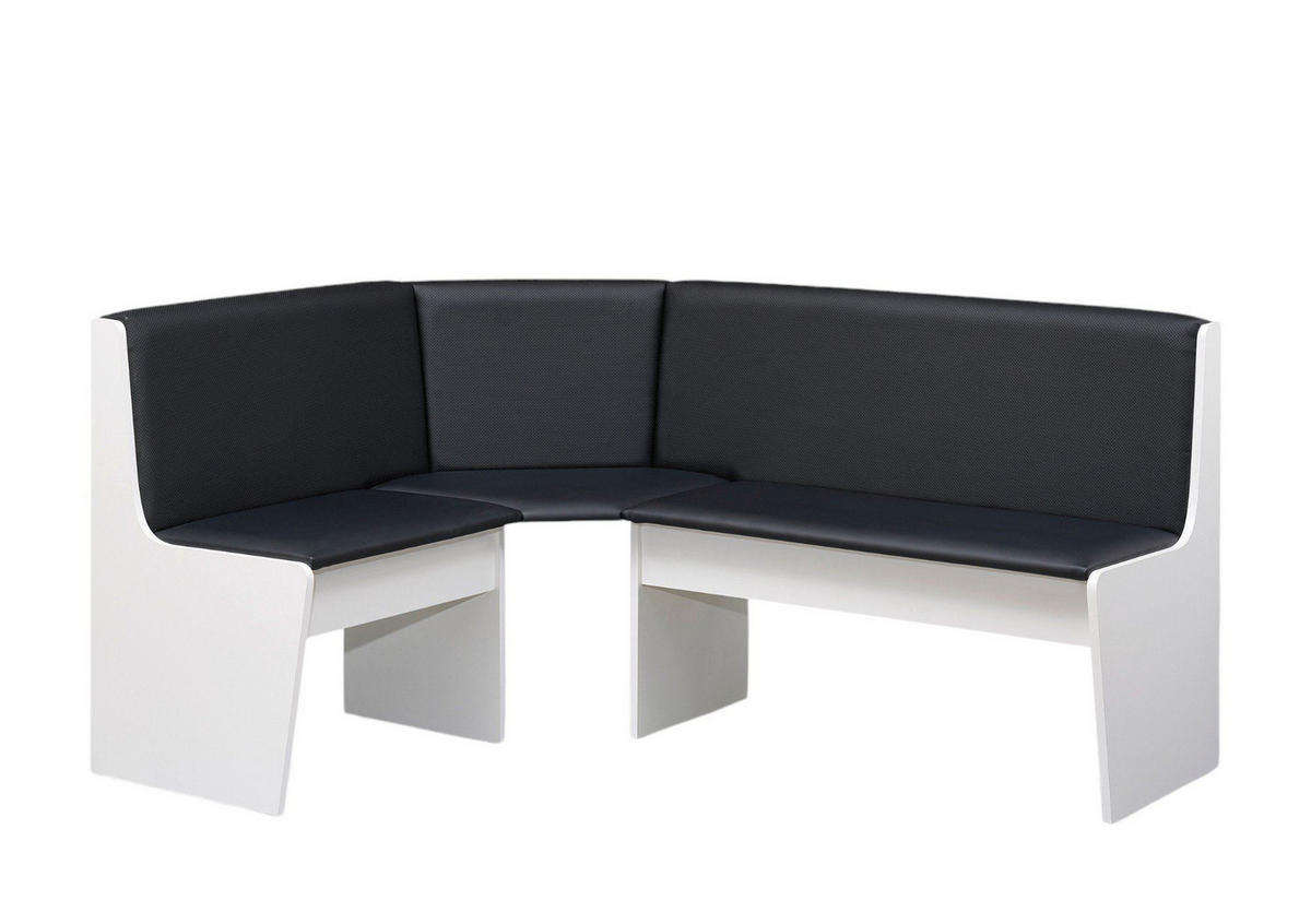 ECKBANKGRUPPE Danica Holzwerkstoff Weiß Polster Schwarz - Schwarz/Weiß, Holzwerkstoff (169/88/139cm) - 58aufmkessel