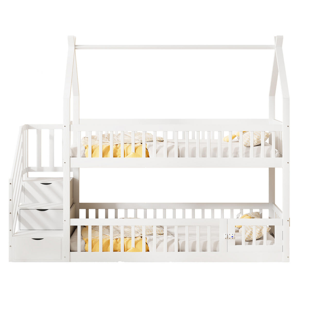 ETAGENBETT Hausdesign Weiß - Weiß, Holz (90/200cm) - ComfortXL