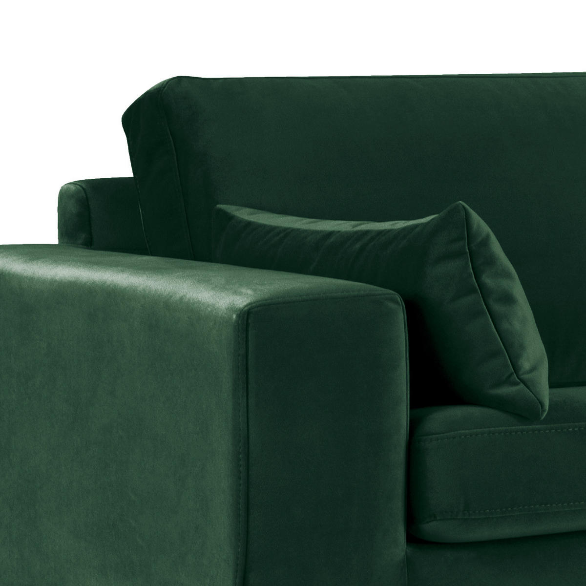 ECKSOFA mit Ottomane - Eichefarben/Grün, Eichenholz/Textil (287/219cm) - home24