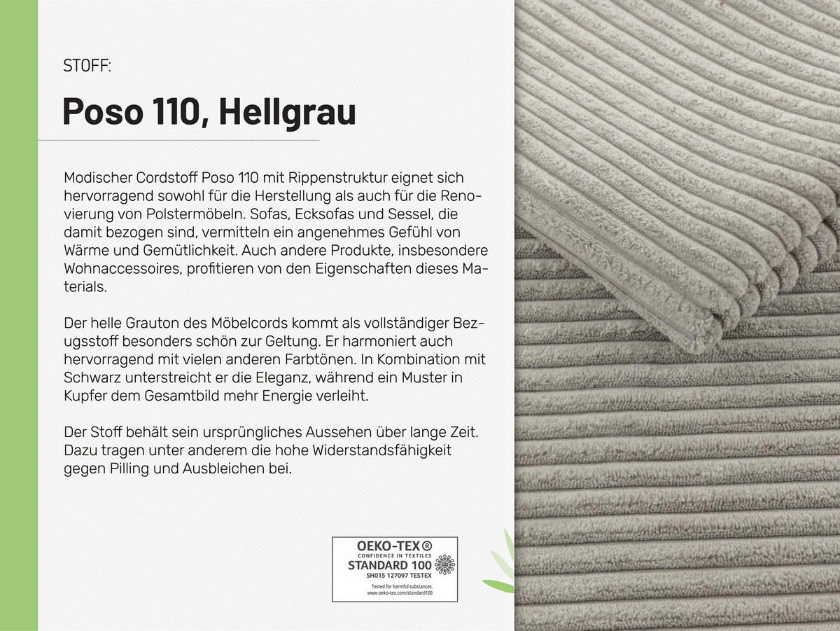 3-SITZER-SCHLAFSOFA ELMA mit Bettfunktion, hellgrau - Hellgrau, Holz (92.5/79/230cm) - Panda Möbel