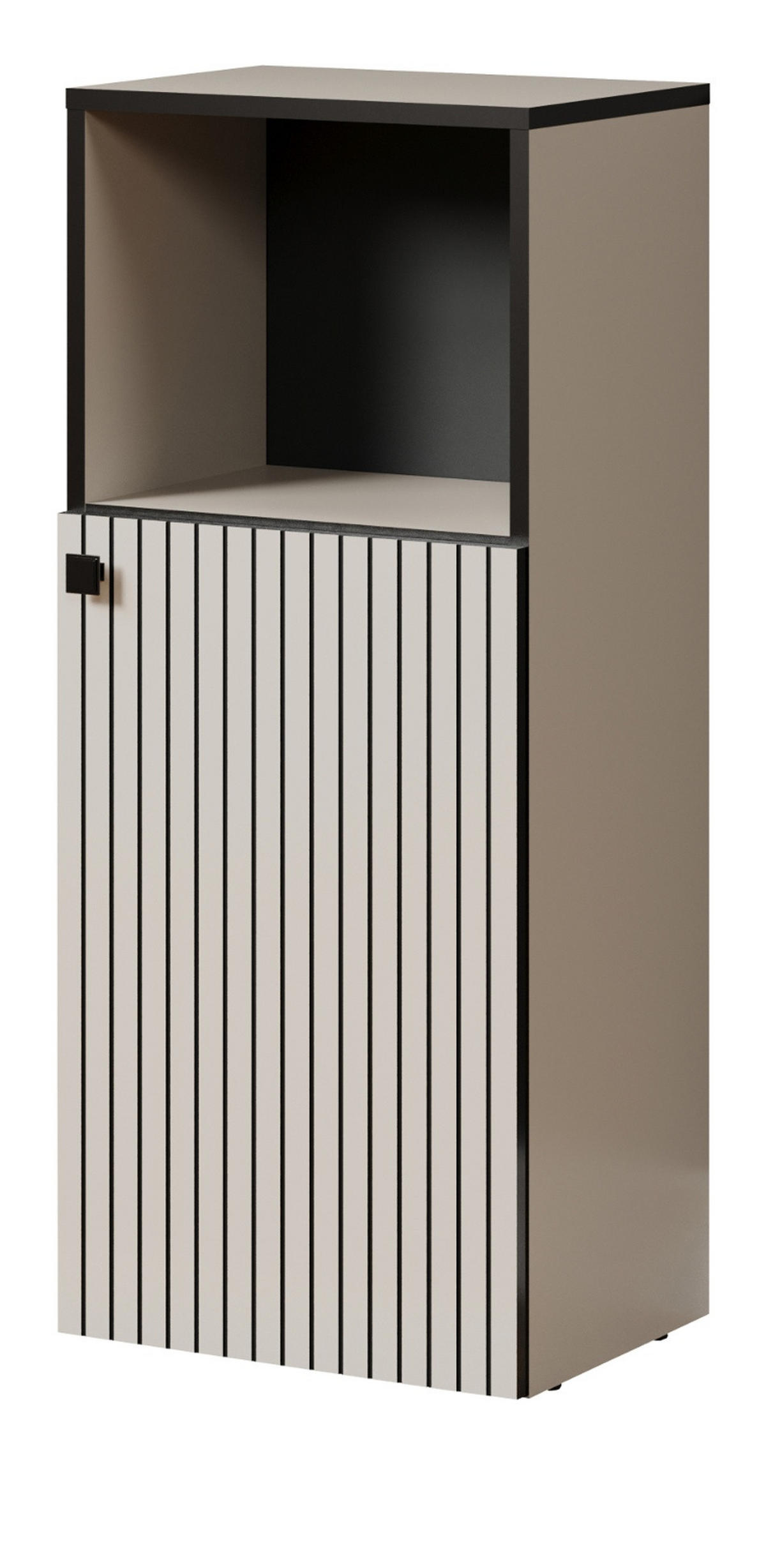 BADKOMMODE Kaschmir, grau 40 x 95 cm, Badschrank in modernem Design - Schwarz/Grau, Holzwerkstoff/Metall (31/95/40cm) - Top.Furn