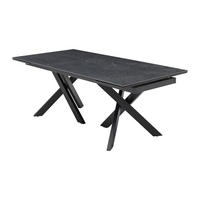 ESSTISCH ausziehbar - 8 bis 12 Personen - Sicherheitsglas & Keramik - Marmor-Optik Schwarz - MARISO - Schwarz, Glas (100/280/76cm) - Vente-Unique
