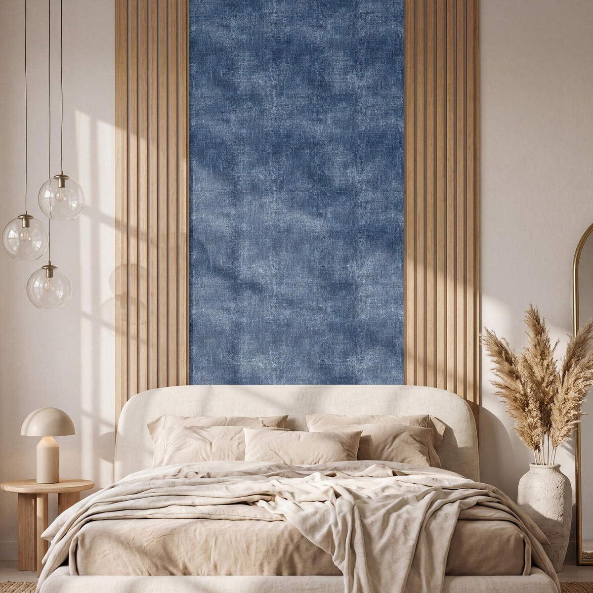 TAPETE - Leinen - Textur - Muster - Denim - Rustikal - 100x240 cm - Blau, Papier (100/240cm) - OnlyWow