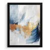 GERAHMTES BILD Gold - Blau - Aquarell - Kunst - Modern 30x40 cm - Hellblau, Papier (30/40cm) - MuchoWow