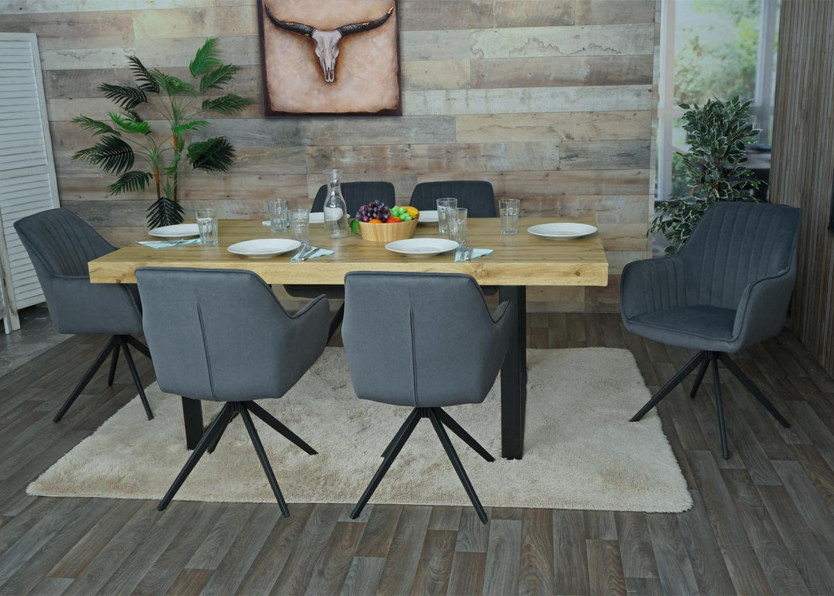 ESSZIMMERSTUHL Anthrazit 6er-Set - Anthrazit, Textil (58/87/55cm) - MCW