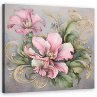 WANDBILD shabby chic blume - Pink, Textil (50/50cm) - Feeby