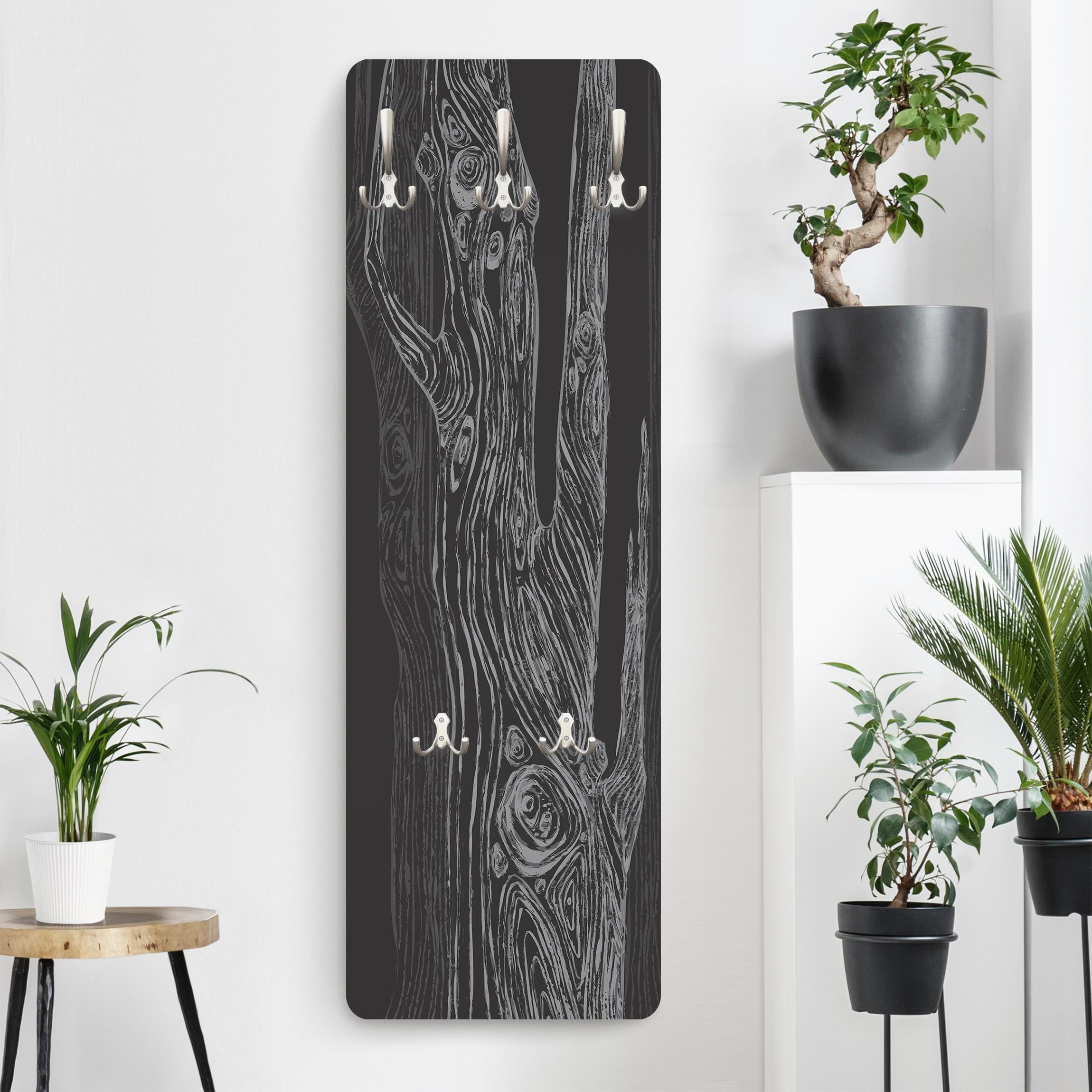 WANDGARDEROBE - No.MW20 Wohnwald Anthrazit-Grau 34/105 cm - Schwarz, Holzwerkstoff (34/105/1.6cm) - Bilderwelten