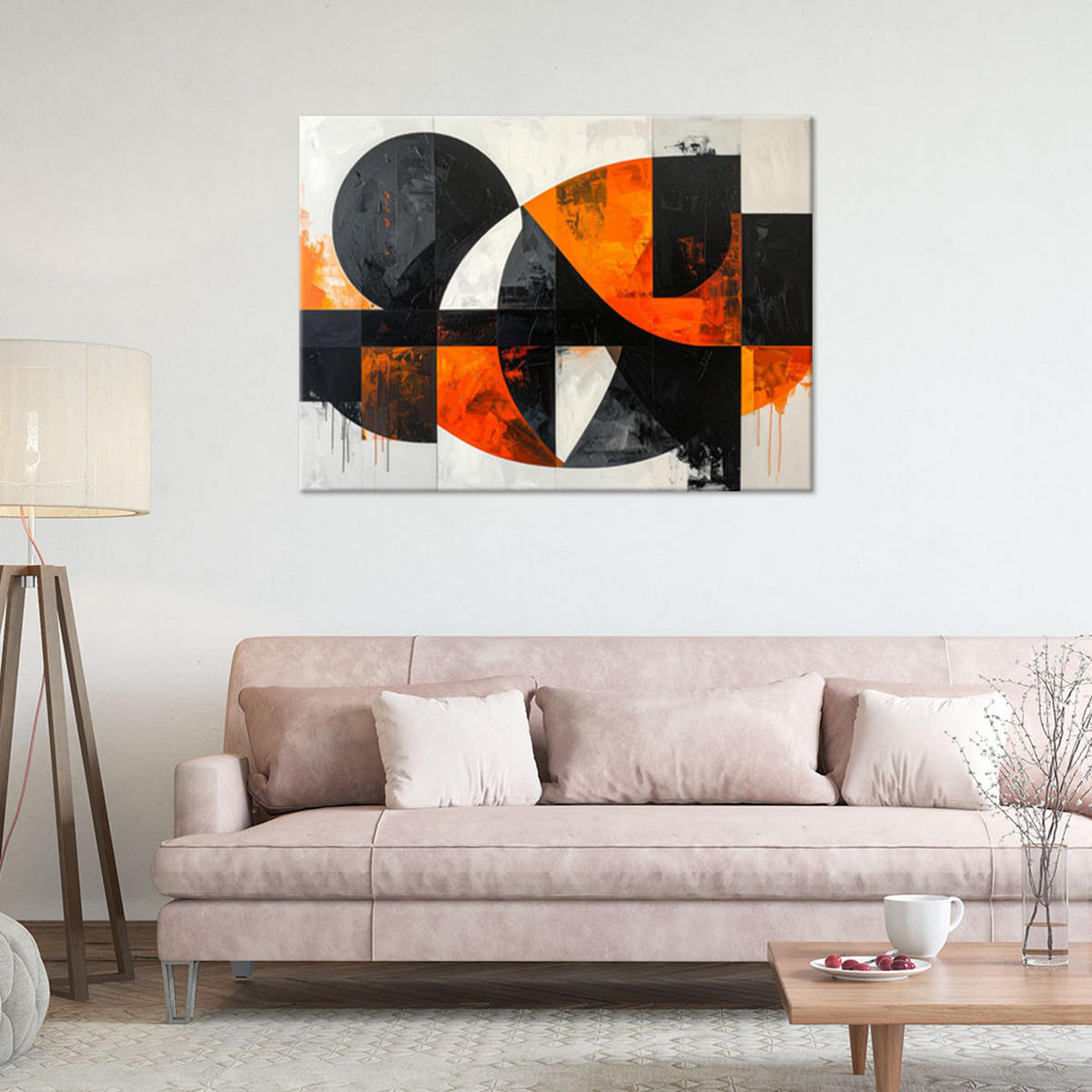 LEINWANDBILD 3D und geometrisch 100x70cm - Orange, Textil (100/70cm) - Feeby