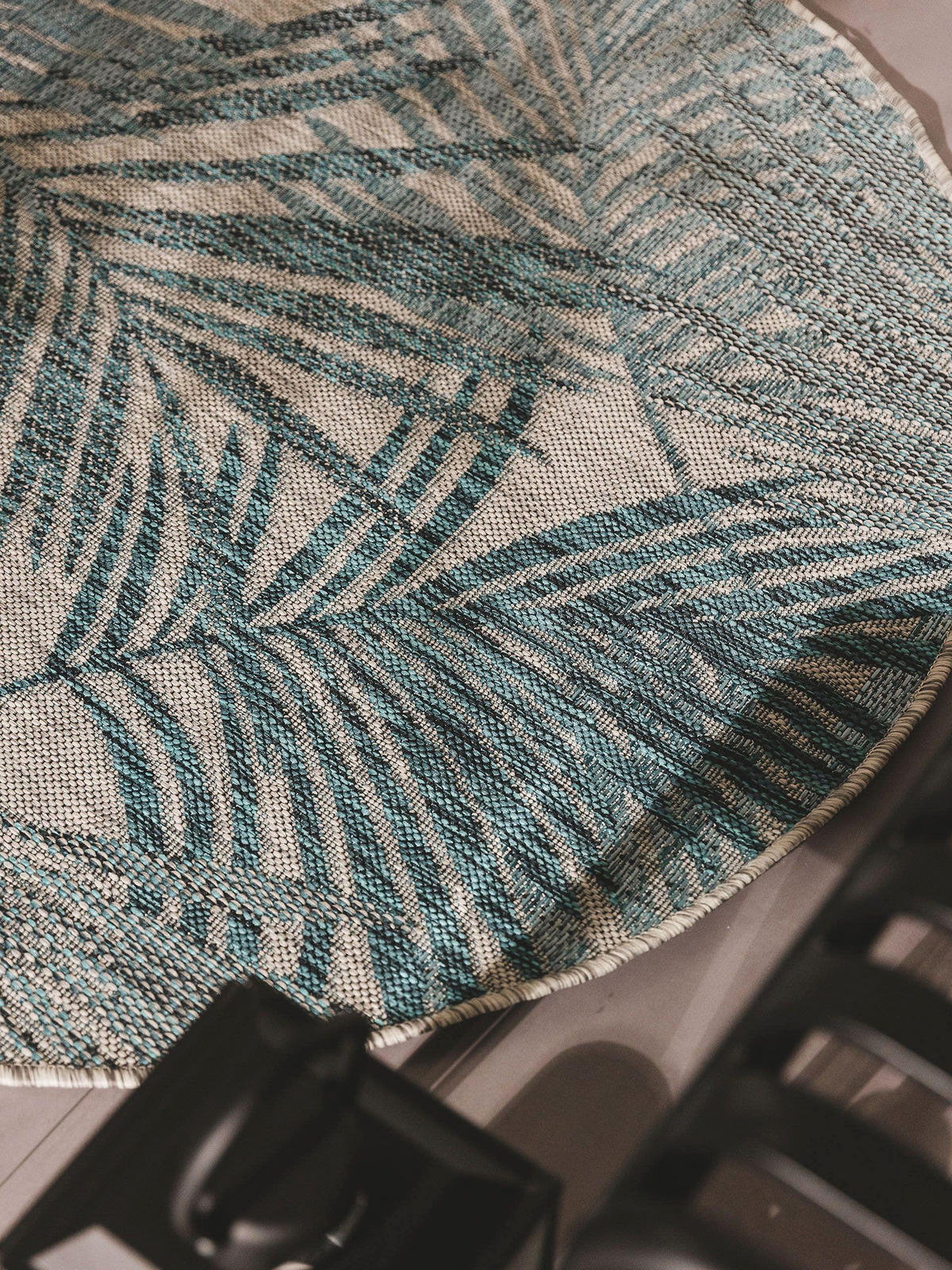 OUTDOORTEPPICH rund Cleo Blau ø 150 cm rund - Blau, Textil (150/150cm) - benuta Nest