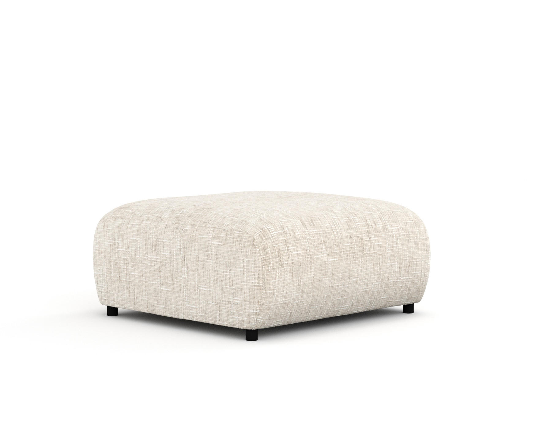 POUF S Zanzibar Creme Webstoff - Creme/Schwarz, Holz/Holzwerkstoff (88/37/88cm) - Maison de Reve