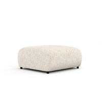 POUF S Zanzibar Creme Webstoff - Creme/Schwarz, Holz/Holzwerkstoff (88/37/88cm) - Maison de Reve